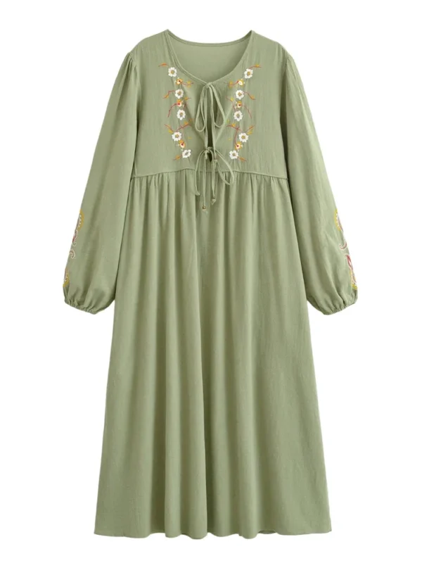 Willow Embroidered Boho Maxi Dress