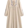 Willow Embroidered Boho Maxi Dress