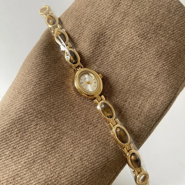 S921090d28b0445b08f35063f7710678cV.webp Elysian Gemstone Embellished Wristwatch with Bracelet Strap