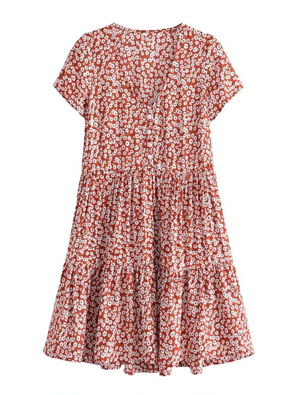 S97b80f9052984e96840393b96994611dm.webp Garden Path: Short Sleeve Tiered Floral Print Summer Dress