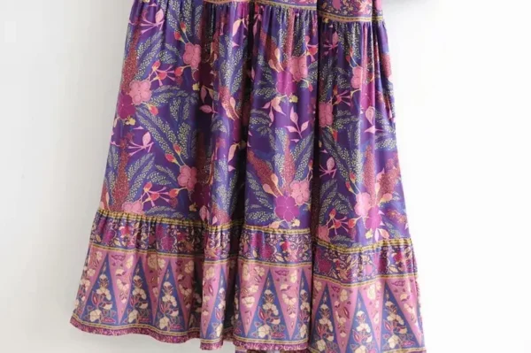 S98035866732c4fef8b1d57b678578326U-1.webp Desert Blooms Boho Floral Tiered Dress with Bell Sleeves