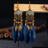 S9a883ac35b3644c8ae2f01d7e21088c8r.webp Nomad Sun Feather Dreamcatcher Statement Earrings