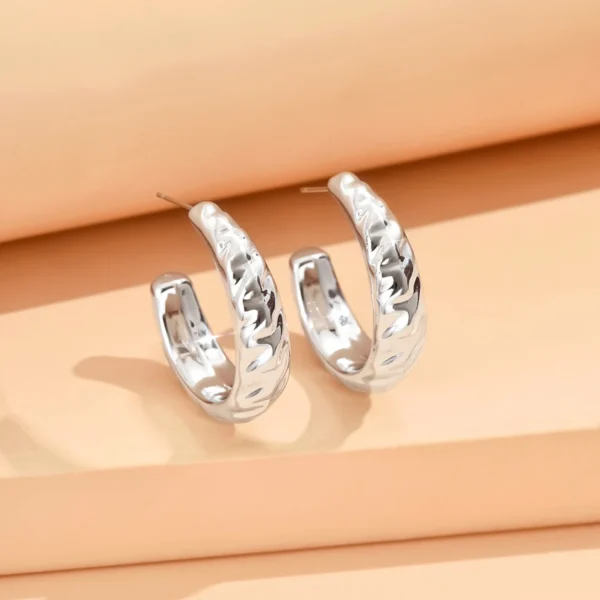 S9c8d3726b2d04a168791dd65bc92004c6.webp Irregular Crinkle Studs - Hammered Silver and Gold Earrings