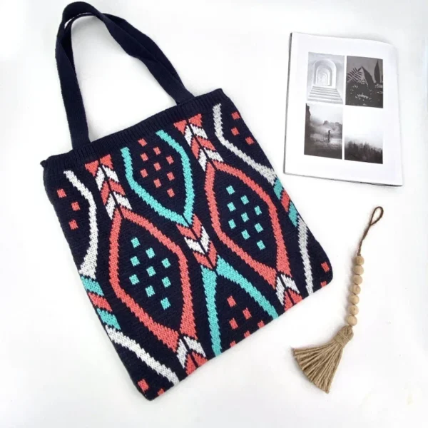 S9dabe1ae633f41e2a8d7ad99e6b8047bM.webp Geometric Woven Boho Tote Bag Black – Spirit & Rebel
