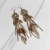Spirit Tribal Vintage Dream Catcher Feather Earrings with Bohemian Accents