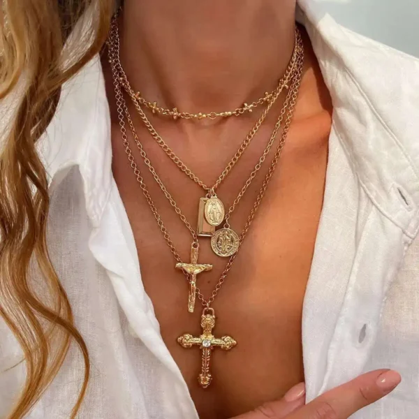 Sa0957daabe1d4e47a50725bd8b6127aaB.webp Divine Wanderer Layered Charm Necklace Set