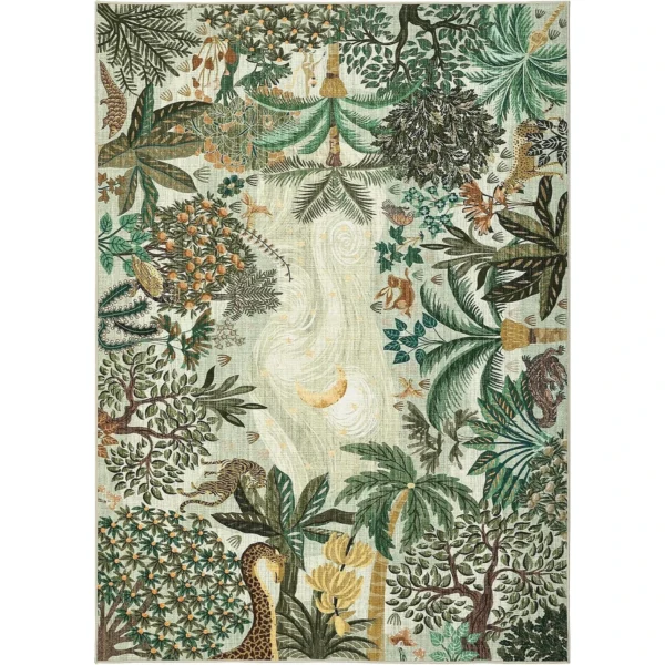 Sa0e163ea1c534b1e8ca9667904c16ecf3.webp Midnight Jungle Reverie Boho Rug
