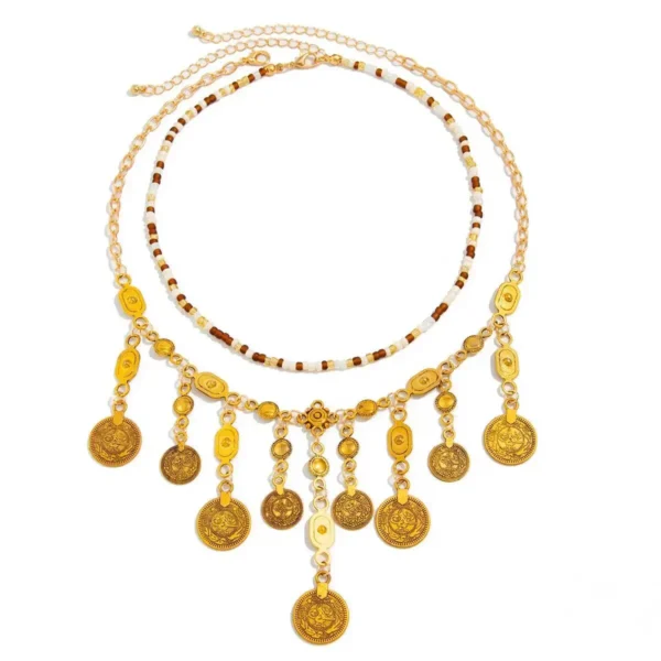 Sa12f59f060b040439f3d65fe210ba252x.webp Festival Harmony Bohemian Coin Necklace Set with Bead Accents