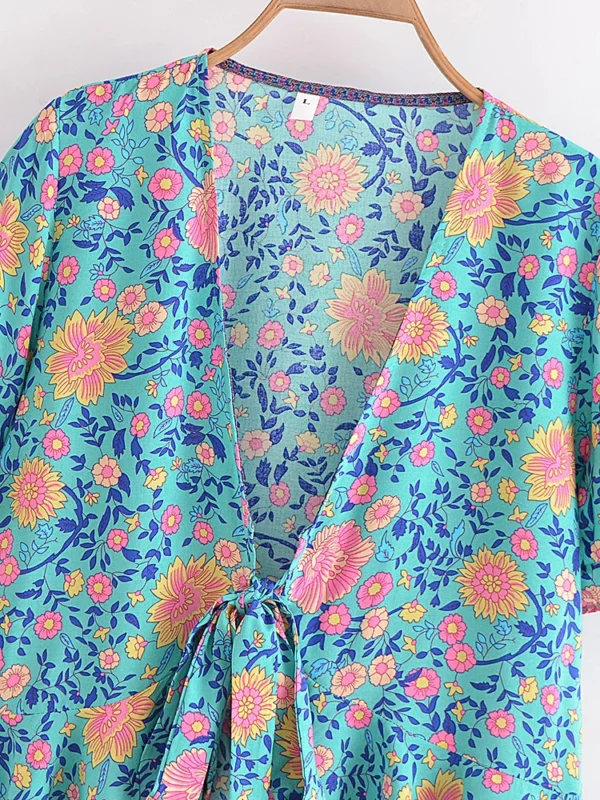 Sa21a5e0fdeb846b0b1502da59a3dc0c0G.webp Wildflower Breeze Boho Tie Front Blouse