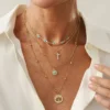 Sa2a840c9d88c4e258a77f88d4f345a0cn.webp Elements Lost and Found Gold Layered Necklace with Turquoise Details