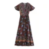 Sa636bc996a7946a88a755df3cb7f02ac8.webp Romantic Midnight Bloom V-Neck Gown with Delicate Slit Boho Maxi Dress
