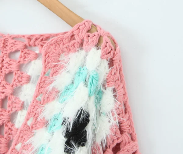 Sa7405d8663364fac903b2a7444a5d4d86.webp Festival Finesse Tie-Front Boho Cardigan with Crochet Floral Details