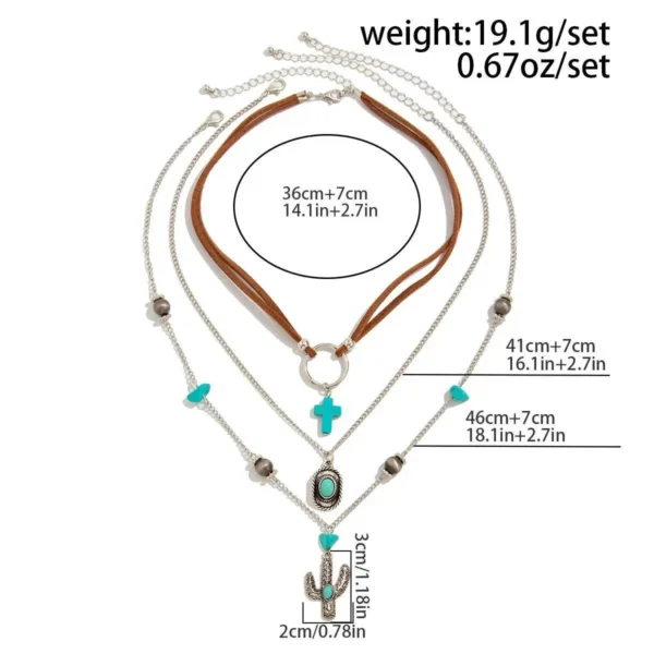 Sab04e27278784fa9989304342a7ee676r.webp Nomad Spirit Boho Layered Silver Turquoise Necklace