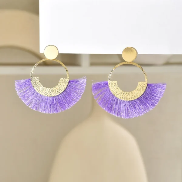 Sab6f3a1161004ec2acb36a57da9dc4d8c.webp Festival Spirit Fringe Hoop Earrings with Gold Accents