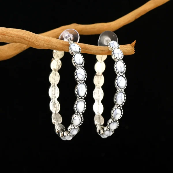 Sadb489e9f38e42cc9cdfbb5257142a02P.webp Western Chic Stone Hoop Statement Earrings