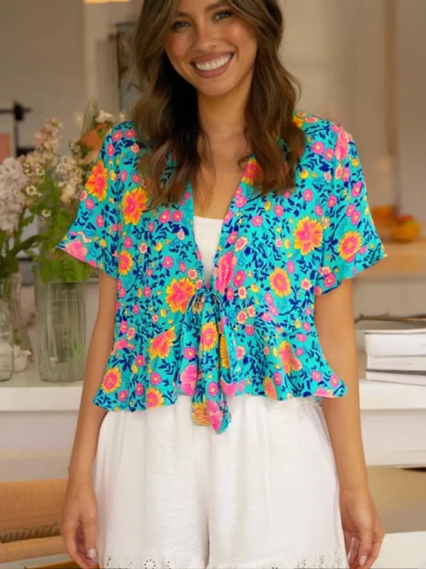 Sb3dd3a8d51414d8e8c57a1f805b47d49w.webp Wildflower Breeze Boho Tie Front Blouse