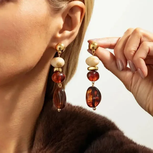 Sb3fcd77448a543939dc135fec5a54154W.webp Boho Earrings with Bold Stone Accents and Gold Highlights