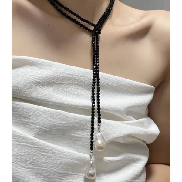 Sb6bf8f2aaff34a79b668dd31426b4945b.webp Enchanted Lily Beaded Choker Necklace with Adjustable Length