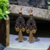 Sb6cf552029014a52bc91c12afe6a2c2cW.webp Odyssey Dangle Boho Tassel Earrings with Geometric Metal Accents