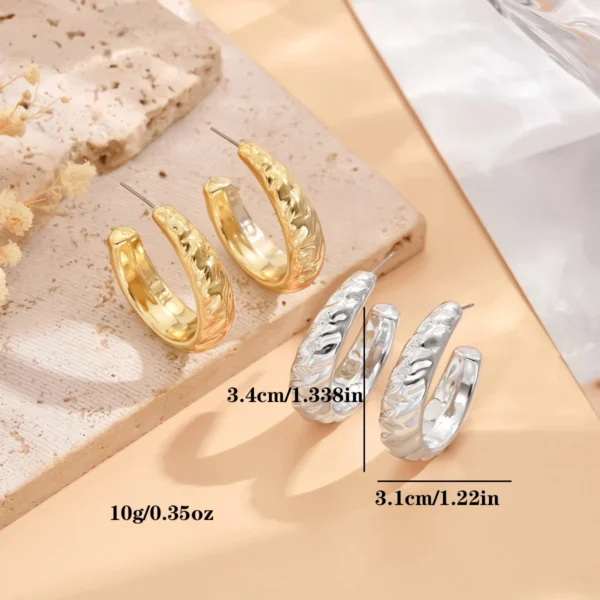 Sb902ac1154dc47b186cfe088603eba6aP.webp Irregular Crinkle Studs - Hammered Silver and Gold Earrings