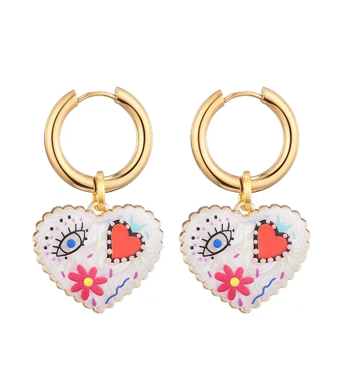 Sbcc500ede787403386dd7c8deeb55527J.webp Color Rush Artistic Hoop Earrings with Heart Dangles