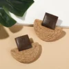 Sbd11ae29960f49ac88e905ad3f22f769p.webp Sojourn Woven Square Top Boho Rattan Earrings