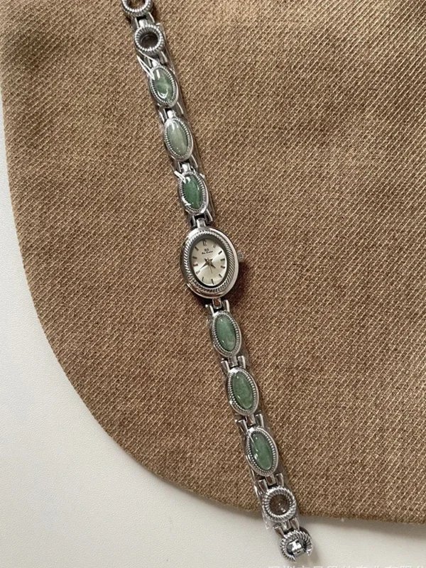Sc26b88cfa8a042ed825891ec1affff2cm.webp Elysian Gemstone Embellished Wristwatch with Bracelet Strap