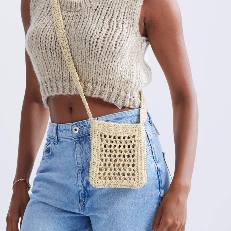 Golden Loom Weave Boho Bag