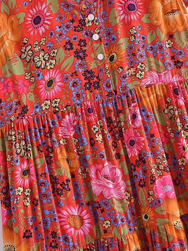 Sc3a3d284696f4dbf9ce0b87ee285b4db1.webp Garden Path: Short Sleeve Tiered Floral Print Summer Dress