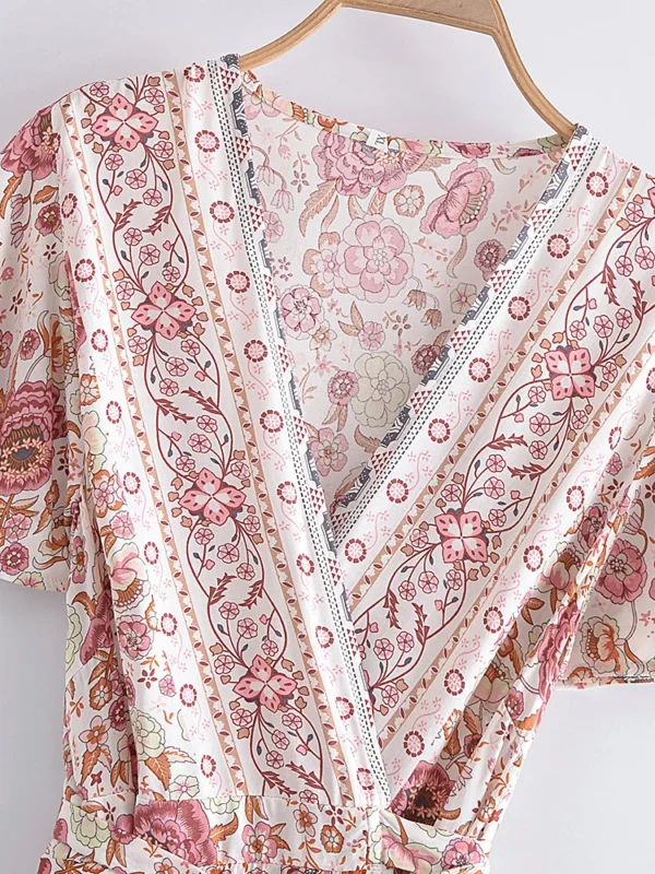 Summertime Flirt Floral Wrap Dress with Tie Waist