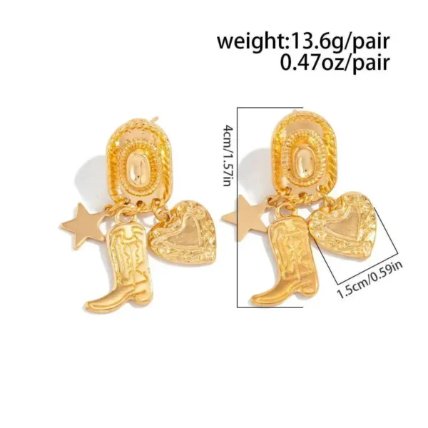 Sc61495e7aa1b472e9c0db7976d52bdc5j.webp Cowboy Boot Earrings with Star Charm for a Western Inspired Look
