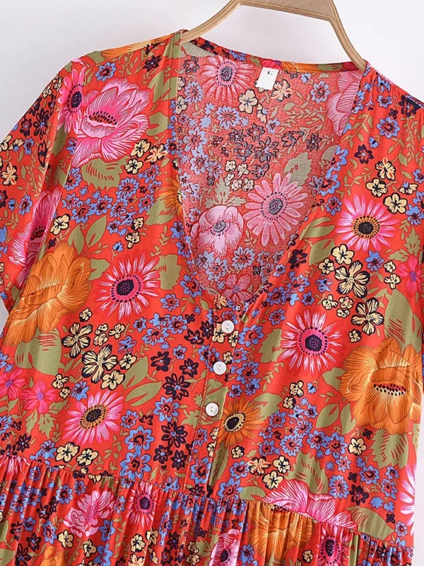 Sc7070fb645fc4be4a855f4a9f819db70b.webp Garden Path: Short Sleeve Tiered Floral Print Summer Dress
