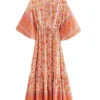 Sc936dd9ae7b14883a8a416a34827553cR.webp Free Spirit Bohemian Dress with Flowing Sleeves and Floral Detail
