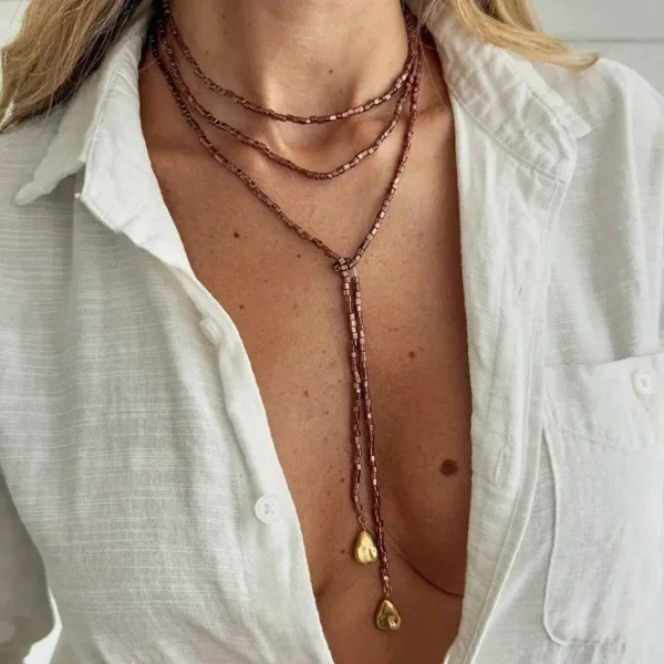 Sc9ff8c7857a747b69c7ac94f77eaa096K.webp Ethereal Echoes Layered Beaded Necklace with Adjustable Length