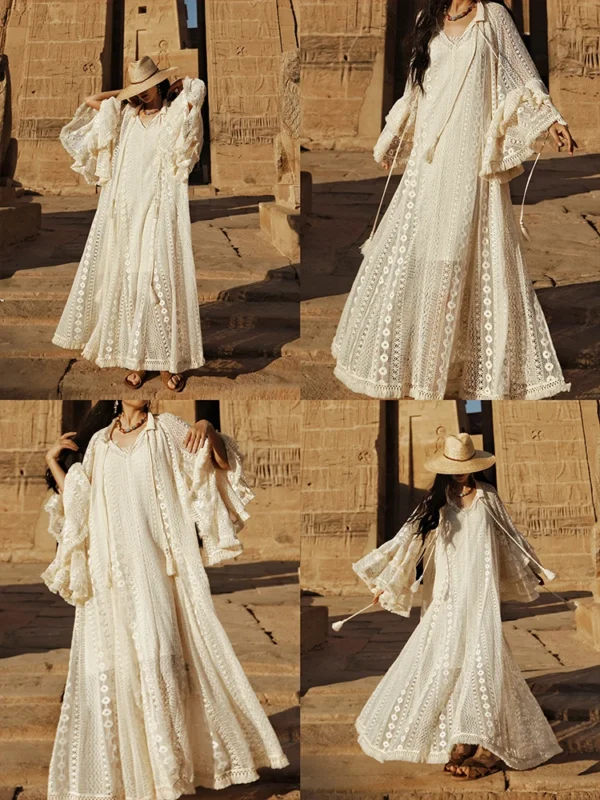 Sce0ef6c405ff4805a251fa6116c2224a4.webp Desert Muse Whimsical Tiered Ruffle Bell Sleeve Lace Maxi Dress