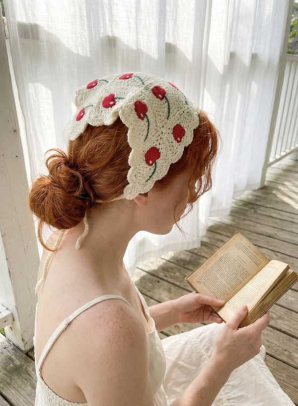 Screenshot 2026-02-14 at 13.57.48 Cherry Handcrafted Crochet Hair Scarf Bandana