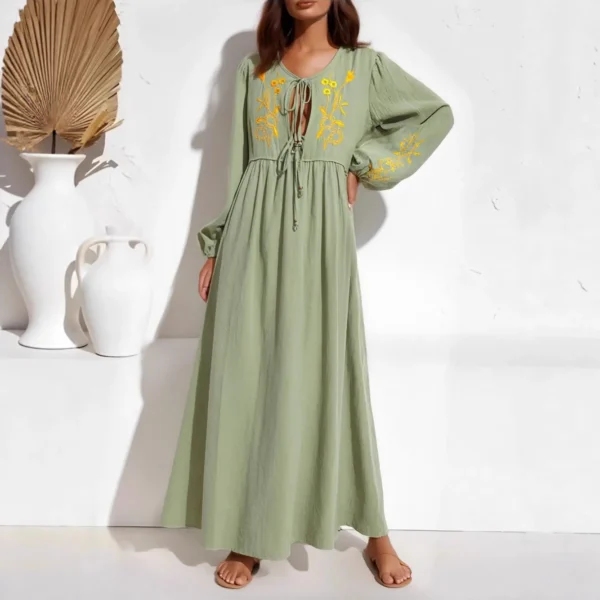 Willow Embroidered Boho Maxi Dress