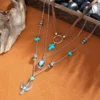 Sd3aaaffe4bb24b6aaf585032b449fef0U.webp Nomad Spirit Boho Layered Silver Turquoise Necklace