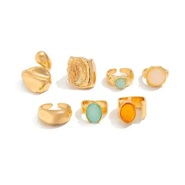 Sd69ef1b303744d6dbff45aa3122e1406f.webp Goddess Layered 7 pcs Set Irregular Gemstone Rings