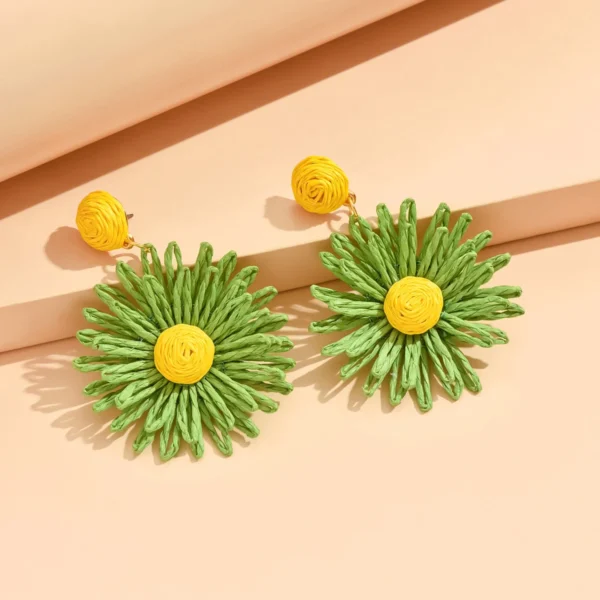 Sd94e03894f5c4066b75188382cd536851.webp Handmade Woven Rattan Daisy Drop Earrings