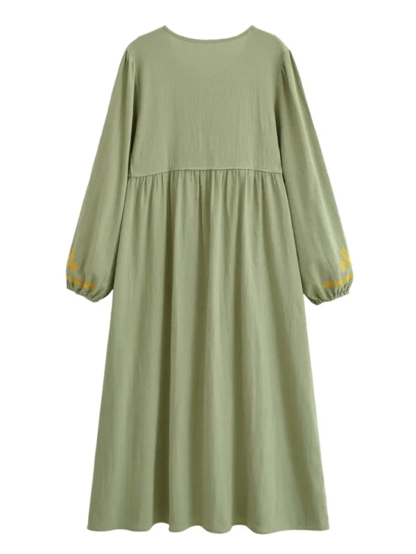 Butterfly Embroidered Boho Maxi Dress