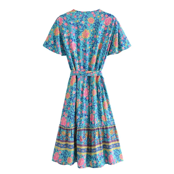 Summertime Flirt Floral Wrap Dress with Tie Waist