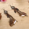 Spirit Tribal Vintage Dream Catcher Feather Earrings with Bohemian Accents