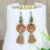 Sdd8ab1fb14aa474ab93b72f3a26ad3ad0.webp Odyssey Dangle Boho Tassel Earrings with Geometric Metal Accents