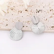 Se30757a1036544ea8e8a1e767afd43d9V.webp Golden Mirage Textured Disc Statement Earrings
