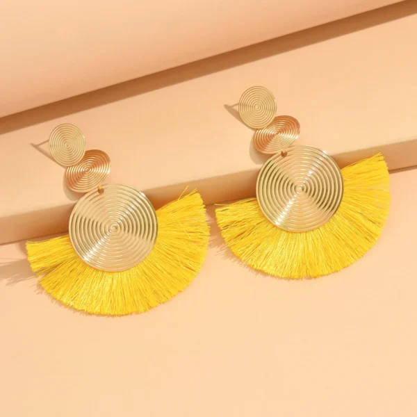 Se64e5372b26a4bfca3ddbac50814b595L.webp Radiant Sunburst Tassel Statement Earrings