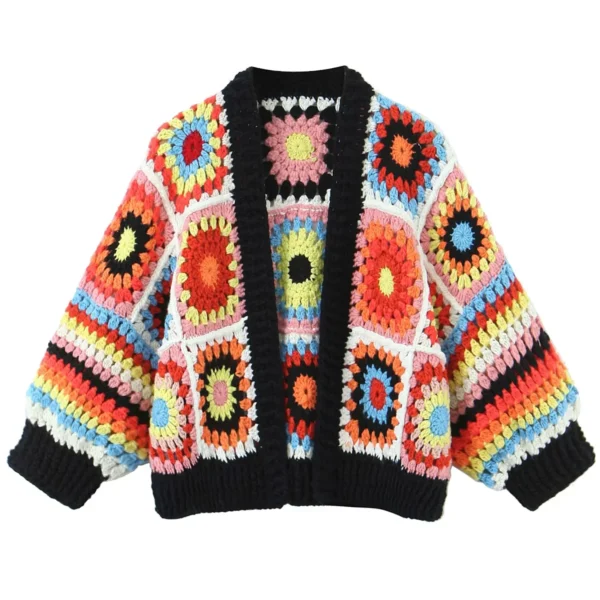 Se6c70d9d6e8942e6a4c60a3365bca4bdP.webp Boho Rhapsody Open-Front Bohemian Crochet Cardigan