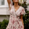 Summertime Flirt Floral Wrap Dress with Tie Waist