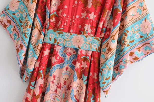 Se78d3c26f0c84f3889aa762e27a38a842.webp Gypsy Bloom Kimono Midi Dress with Batwing Sleeves