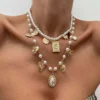 Se7fa73dcd5c5439d9371234a1b1acb13P.webp Vintage Allure Pearl Charm Layered Necklace